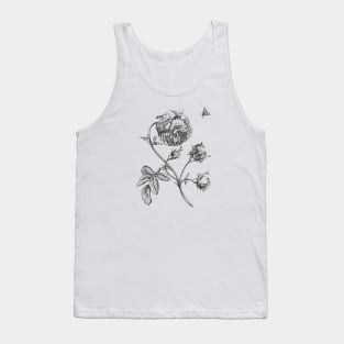 Rose Flower Vinatge Botanical Illustration Tank Top